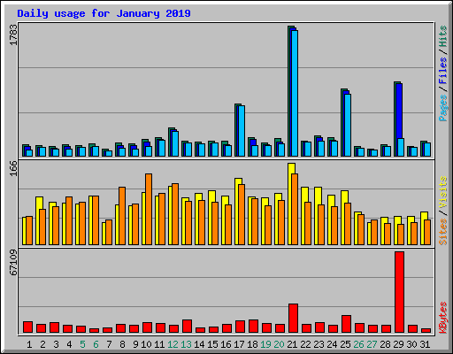 Daily usage for January 2019
