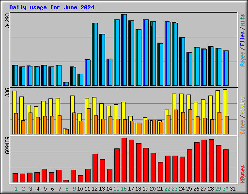 Daily usage for June 2024
