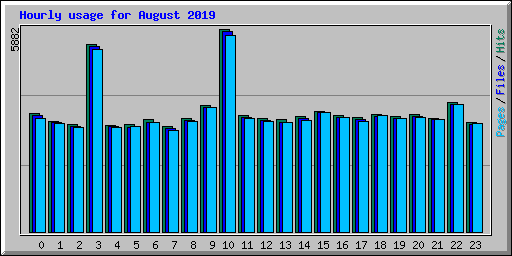 Hourly usage for August 2019