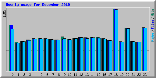 Hourly usage for December 2019