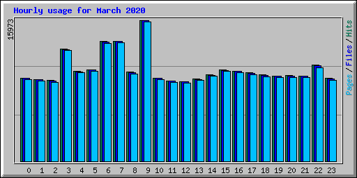 Hourly usage for March 2020
