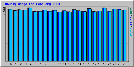 Hourly usage for February 2024